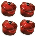 Coffret 4 mini-cocottes Cerise Le Creuset